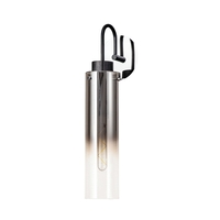Visconte Fumo Slim 1 Light Wall Light with Smoke Glass Shade - Chrome