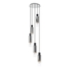 Visconte Fumo Slim 5 Light Cluster Ceiling Pendant with Smoke Shades - Chrome