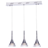 Visconte Gem Conical LED 3 Light Ceiling Pendant Bar - Chrome