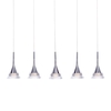 Visconte Gem Conical LED 5 Light Ceiling Pendant Bar - Chrome