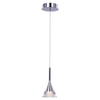Visconte Gem Conical LED Glass Ceiling Pendant - Chrome