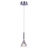 Visconte Gem Conical LED Glass Ceiling Pendant - Chrome