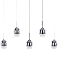 Visconte Goblet 5 Light Wine Glass Style Ceiling Pendant Bar - Chrome