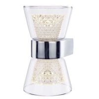 Visconte Hourglass Double Up and Down Light LED Diamond Cut Glass Wall Light - Chrome