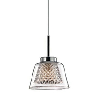 Visconte Hourglass Single LED Diamond Cut Class Ceiling Pendant - Chrome