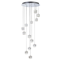 Visconte Ice 13 Light Spiral Ceiling Pendant - Chrome