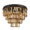 Visconte Ingot 7 Light Crystal Flush Ceiling Light - Bronze