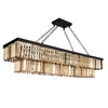 Visconte Ingot 9 Light Rectangle Crystal Ceiling Pendant - Bronze