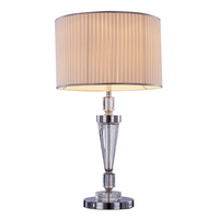 Visconte Laertes 1 Light Table Lamp with Pleated Shade - Chrome