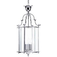 Visconte Lancashire Small 3 Light Ceiling Pendant Lantern - Chrome