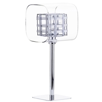 Visconte Lille 1 Light Lattice Cube Table Lamp with Glass Shades - Chrome