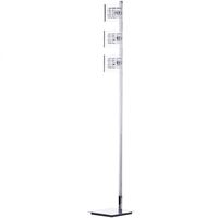 Visconte Lille 3 Light Lattice Cube Floor Lamp with Glass Shades - Chrome