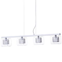 Visconte Lille 4 Light Lattice Cube Ceiling Pendant Bar - Chrome