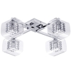 Visconte Lille 4 Light Lattice Cube Flush Ceiling Light with Glass Shades - Chrome