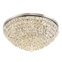 Visconte Maine 15 Light Large Crystal Flush Ceiling Light - Chrome