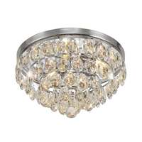 Visconte Maine 3 Light Crystal Flush Ceiling Light - Chrome