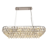 Visconte Maine 8 Light Rectangular Crystal Ceiling Pendant - Chrome
