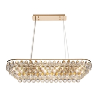 Visconte Maine 8 Light Rectangular Crystal Ceiling Pendant - Gold