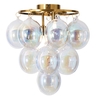 Visconte Maiori Small Flush Ceiling Light with Iridescent Shades - Brass