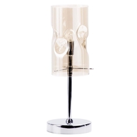 Visconte Monet 1 Light Champagne Tinted Glass Table Lamp - Chrome