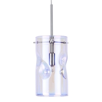 Visconte Monet 1 Light Petroleum Tinted Glass Ceiling Pendant - Chrome
