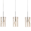 Visconte Monet 3 Light Champagne Tinted Glass Ceiling Pendant - Chrome