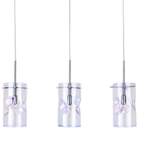 Visconte Monet 3 Light Petroleum Tinted Glass Ceiling Pendant - Chrome