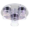 Visconte Monet 3 Light Petroleum Tinted Glass Flush Ceiling Light - Chrome