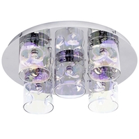 Visconte Monet 5 Light Flush Ceiling Light - Chrome