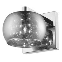 Visconte Normandy 1 Light Glass Wall Light - Chrome