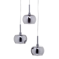 Visconte Normandy 3 Light Glass Ceiling Cluster Pendant - Chrome
