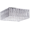 Visconte Oblast 4 Light Frame Flush Ceiling Light with Crystal Droplets - Chrome