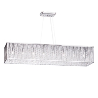 Visconte Oblast 8 Light Frame Pendant Ceiling Light with Crystal Droplets - Chrome