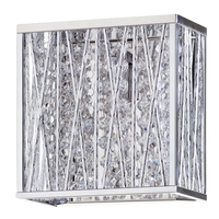 Visconte Oblast Frame Wall Light with Crystal Droplets - Chrome