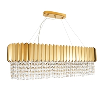 Visconte Pagani 8 Light Champagne Prism Bar Chandelier - Brass