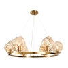 Visconte Portici 6 Light Ceiling Pendant with Champagne Glass Shades - Brass