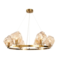 Visconte Portici 6 Light Ceiling Pendant with Champagne Glass Shades - Brass
