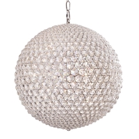 Visconte Roma Large 9 Light Crystal Globe Ceiling Pendant - Chrome