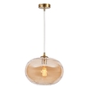 Visconte Sarno 1 Light Ceiling Pendant with Champagne Oval Glass Shade - Brass