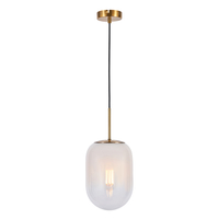 Visconte Scala 1 Light Ceiling Pendant with White Glass Shade - Brass