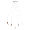 Visconte Splendere 5 Light Adjustable Ceiling Pendant Bar - Nickel & Glitter Glass