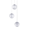 Visconte Tutti 3 Light Round Cluster Pendant - Chrome