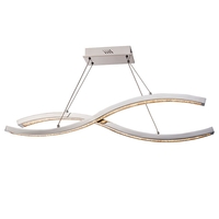 Visconte Two Bar Wavey Interlocking LED Ceiling Pendant - Chrome