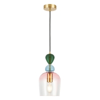 Visconte Vietri 1 Light Ceiling Pendant with Glass Shades - Satin Brass