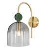 Visconte Vietri 1 Light Wall Light with Glass Shade - Satin Brass