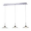Visconte Zaffiro 3 Light LED Ceiling Pendant Bar Light - Chrome