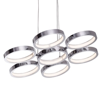 Visconte Zenith 7 Light LED Ceiling Pendant with Ring Shades - Chrome