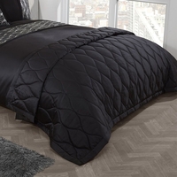 Waves Bed Throw - Black