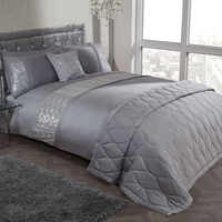 Waves King Size Duvet Set - Silver