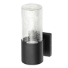 Wigan Outdoor 1 Light Wall Light with Crackled Glass Shade - Black